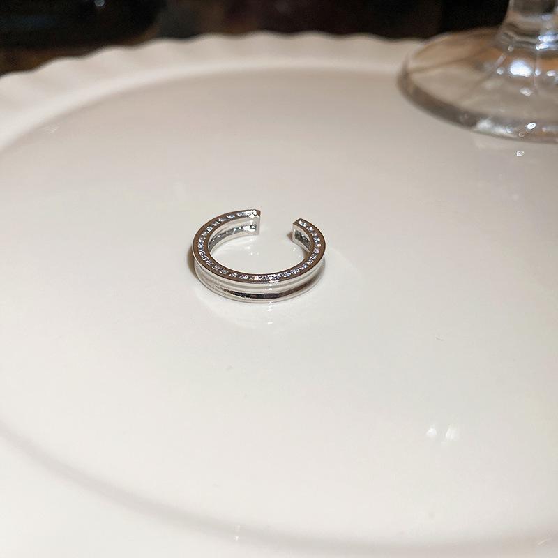 Zirconia Diamond Geometric Heart Open Ring - Fresh High-end Jewelry for Index Finger