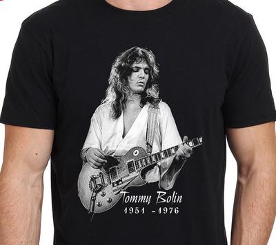 Tommy Bolin Memories Heren T-shirt Tops Tee Zwart Korte Mouw Alle Maten S tot 4XL