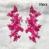 10Pcs Floral Lace Applique Pair Embroidery Flower Patch Sew On Lace Motif For Wedding Dress Garment Decoration