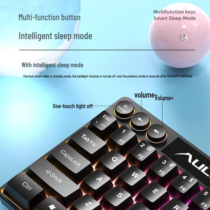 Tarantula F3061 Mini Kabelgebundene Stille Gaming-Tastatur für Laptops und Büros