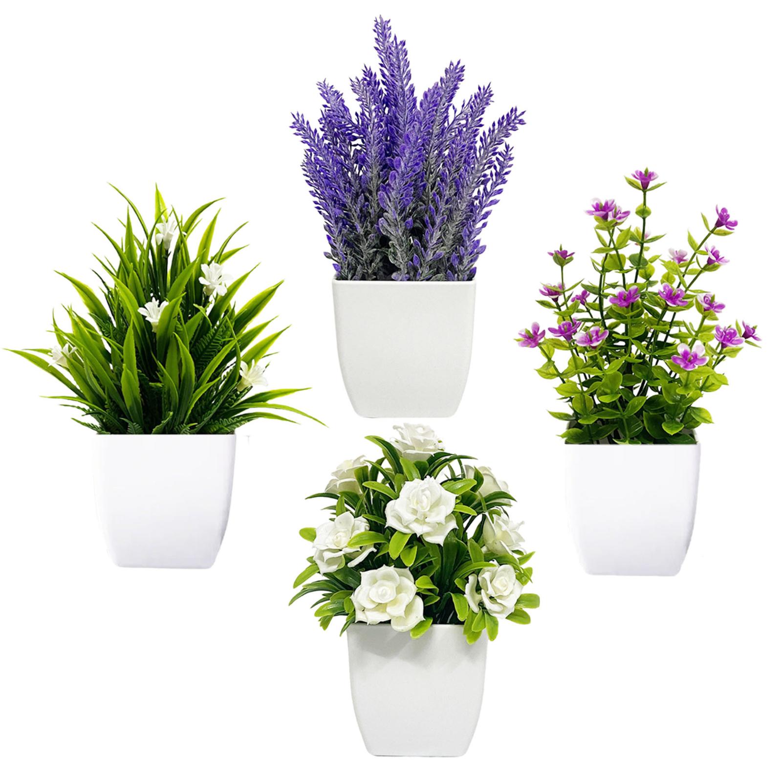 Artificial Plants, Fake Plants, for Indoor & Outdoor Decor Plastic Potted Plants, Small Potted Plants