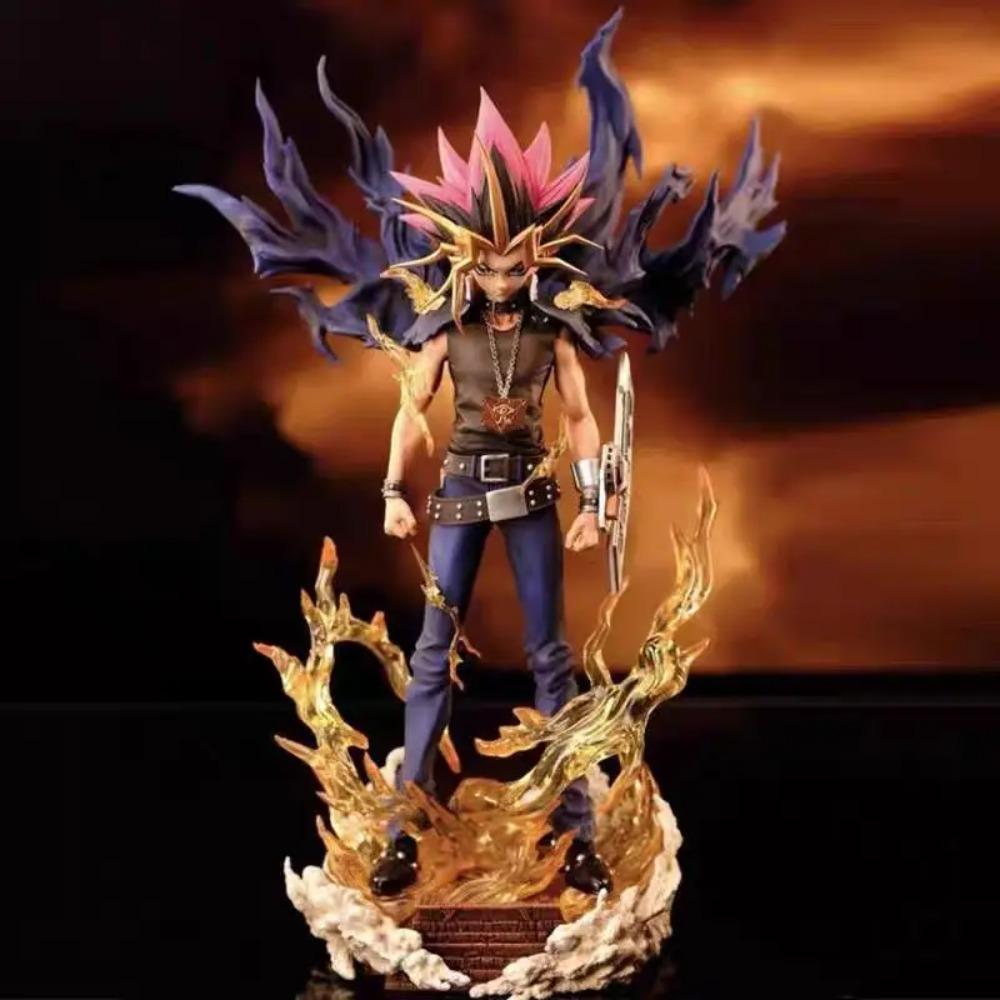 28cm/11.02in Yugi Muto Figure Dark Game Dimensional Figurine Duel Monsters Action Figures PVC Statue Collection Toys Gifts