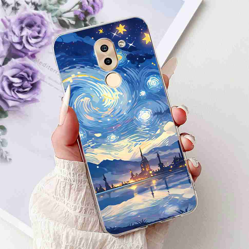 For Huawei Honor 6X BLN-AL10 Case Cute Cartoon Painting Soft Silicone TPU Cover For Honor 6X 6x BLN-L21 5.5" Popular Cats Shell