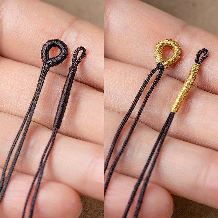 Hand-Woven Coil Bracelet Buckle Head with Pendant Black Square Knot Style 10 pcs