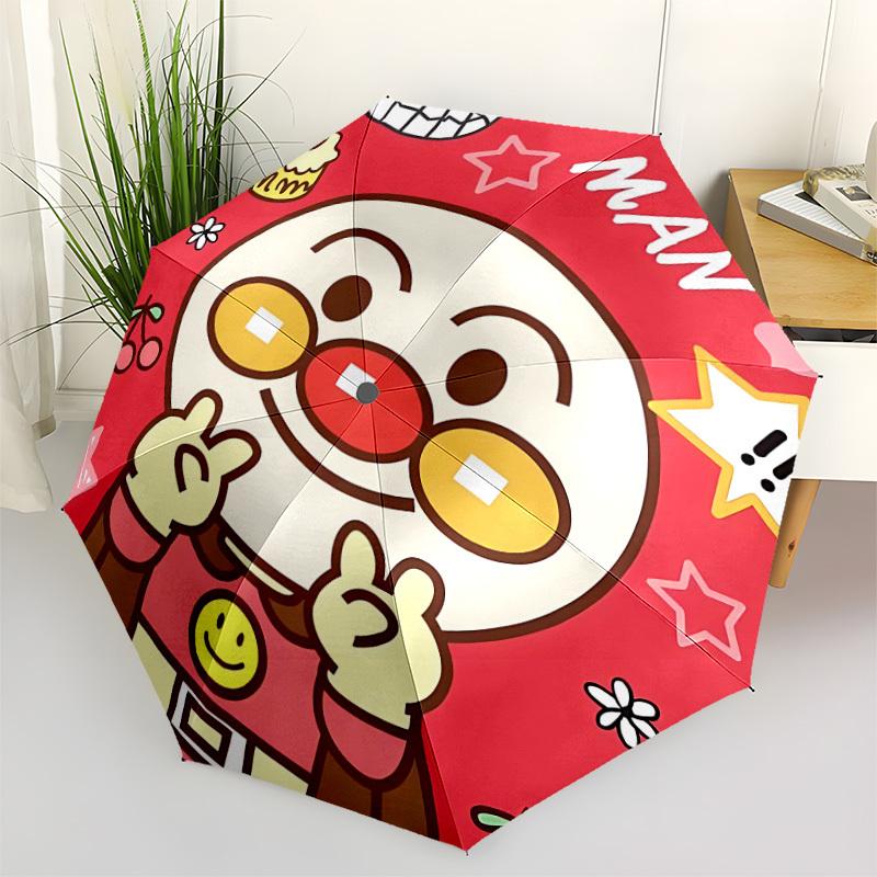 1PC Anpanman Automatic Folding Umbrella, Automatic Folding Umbrella with 8 Ribs, Convenient for Outdoor Use 047
