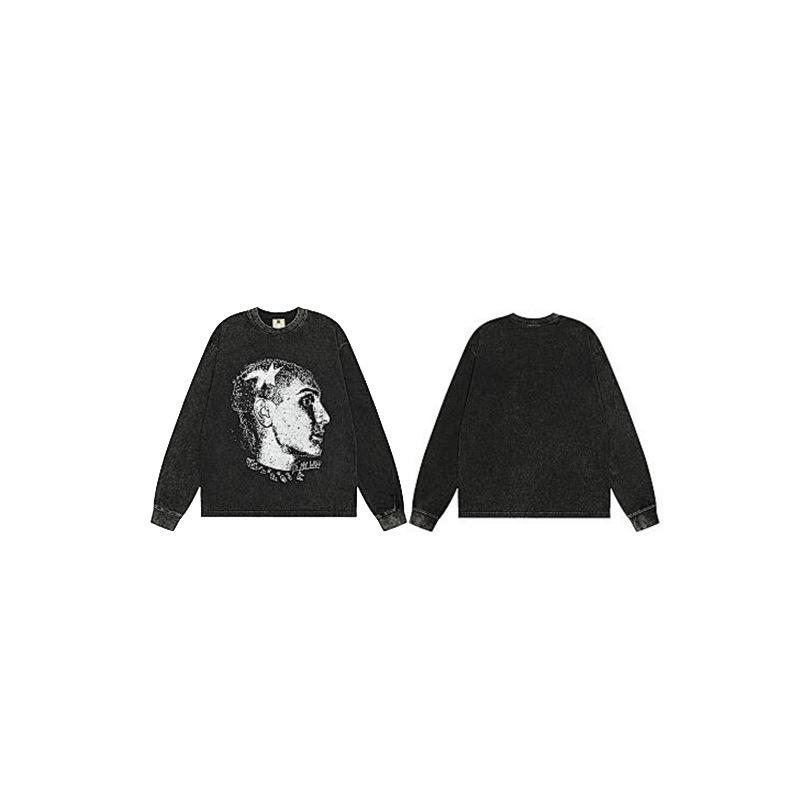 American Trendy Heavyweight Long-Sleeve Men's Autumn/Winter Loose Casual Pure Print Hoodie