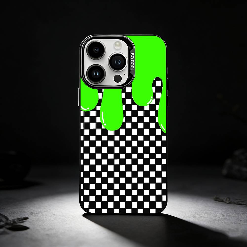 checkerboard chess board Phone Case For iPhone 17,16,15,14,13,12,11 Plus,Pro Max,XS,Colored silver phone case