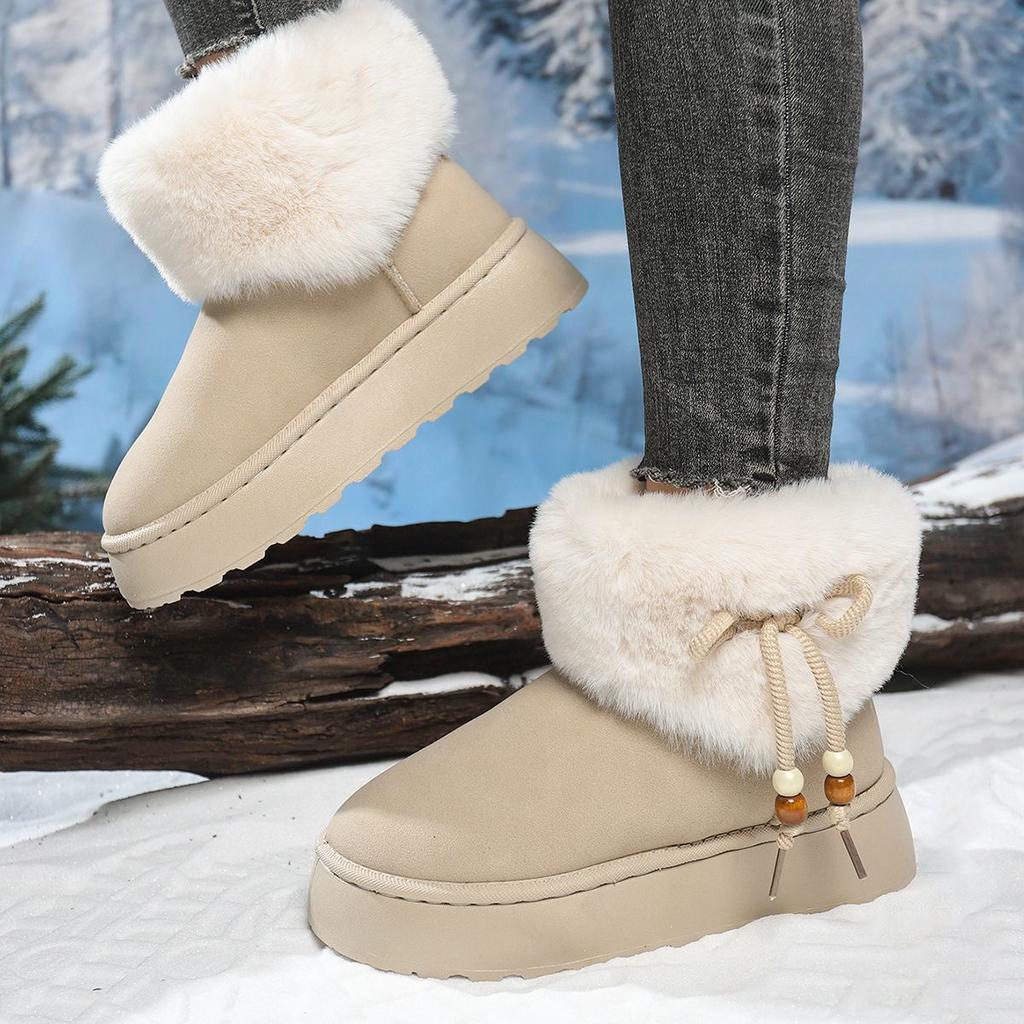 Warme und modische Schneestiefel für Damen Herbst und Winter 2025 neu, bequeme und vielseitige lässige Fußbedeckung, Kurzstiefel mit dicker Sohle für Kinder