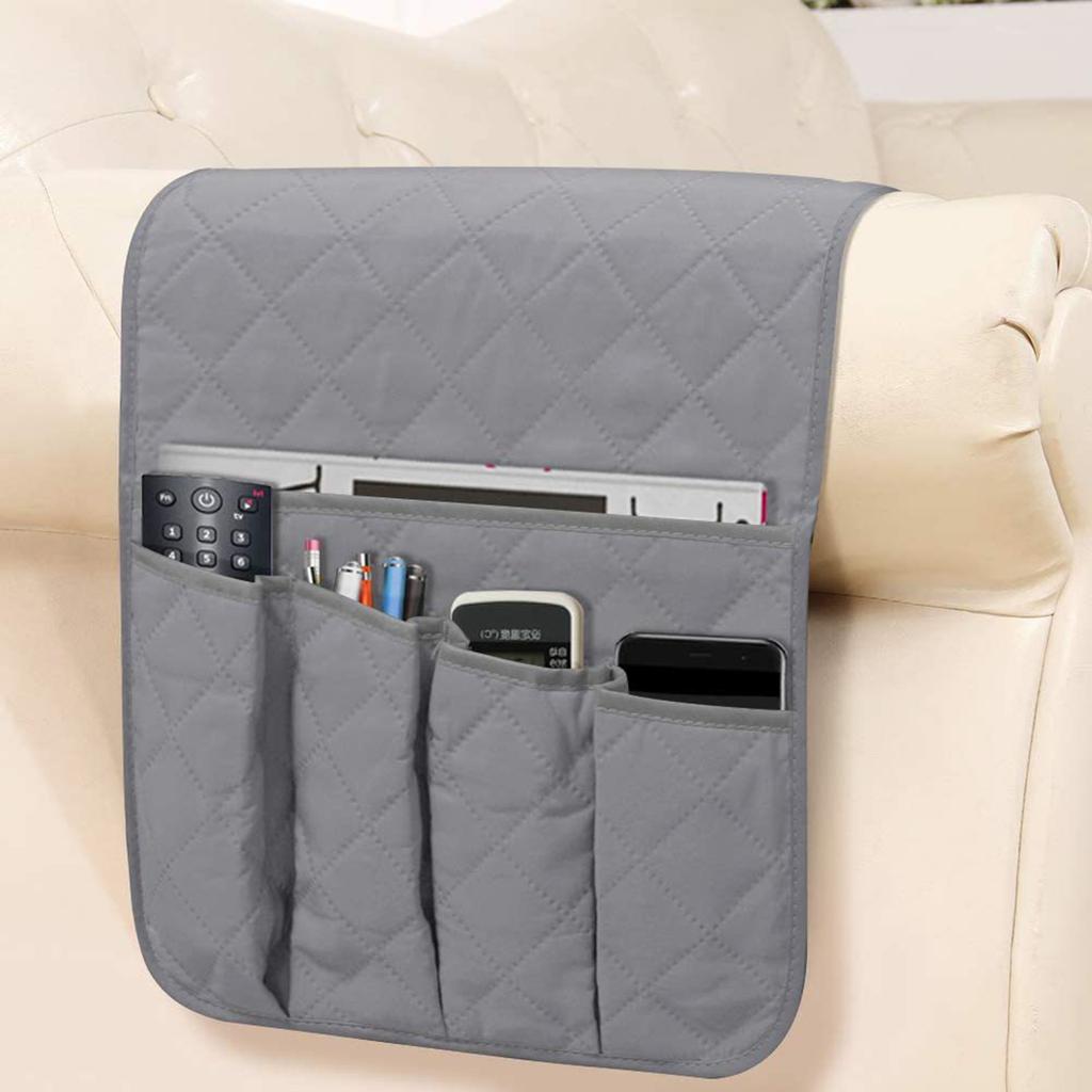 Versatile Felt Storage Caddy Anti Slip Felt Couch Caddy With Multiple Pockets For Phone Tablet And Accessories