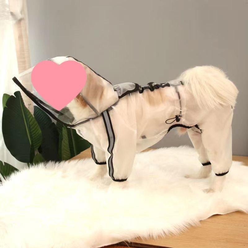 Full Coverage Raincoat Dogs Waterproof 4-Leg Pet Rain Jacket Outdoor Use Small Medium Large Breed