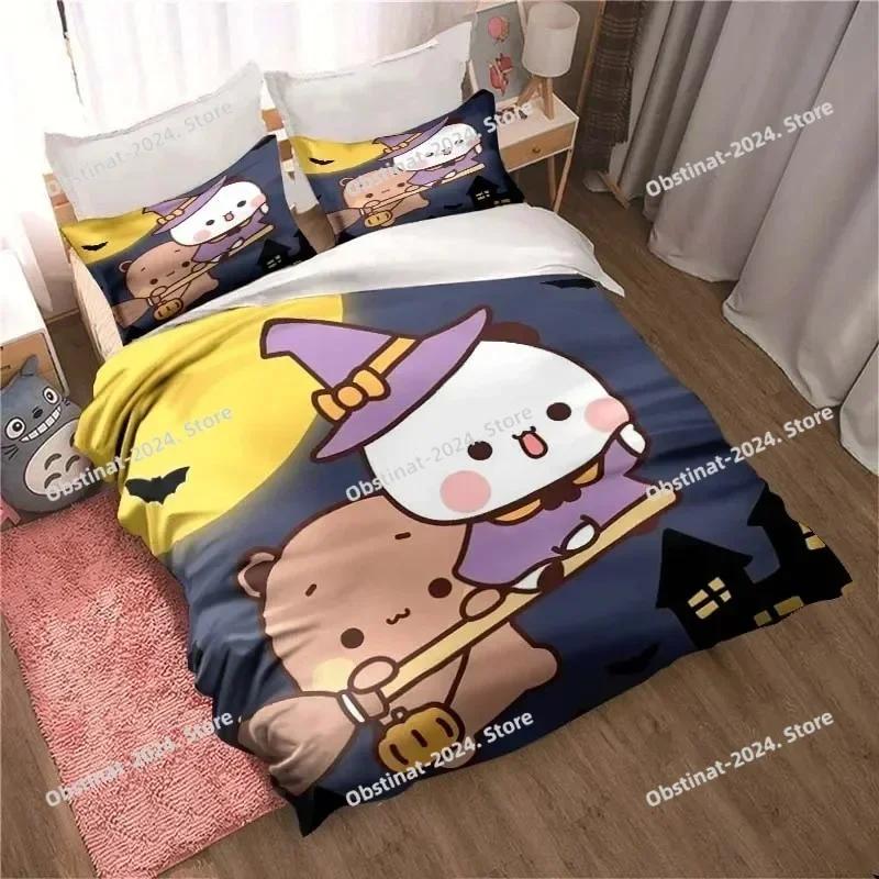 Bubu Dudu Cartoon Cute Bear Kawaii Christmas Gift Bedding Set Duvet Cover Sheet Pillowcase Soft Quilt Cover Queen King Size