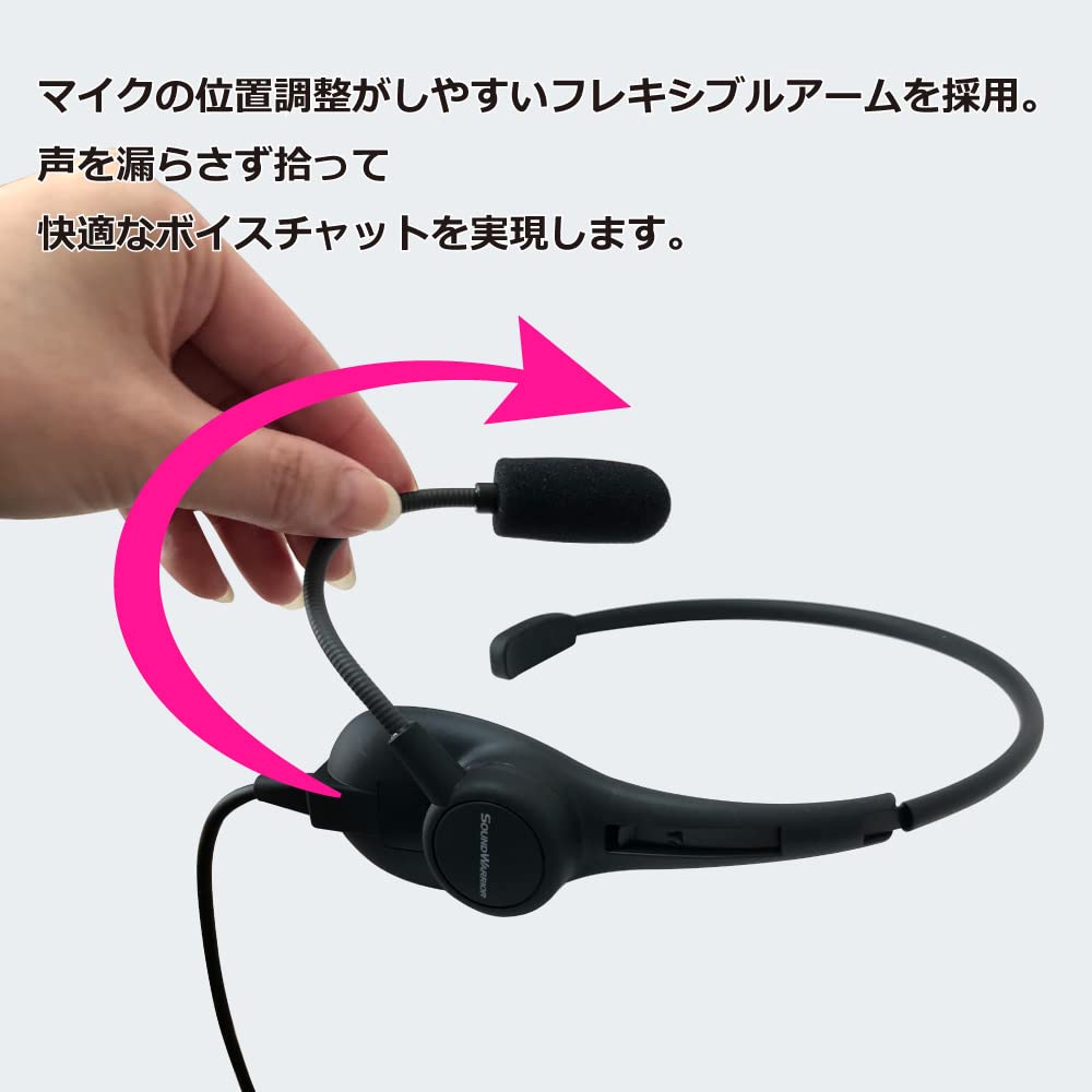 SOUNDWARRIOR Neckband Headset Neck Microphone Wired Single Earphone Made In Japan with Adapter USB-C SW-NS1-USB