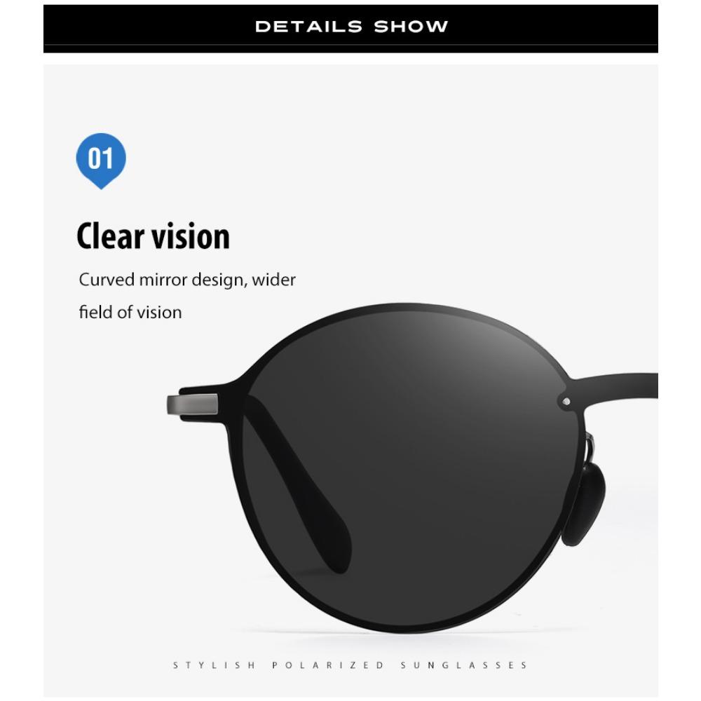 aoron Round Frame Cross-border Sunglasses Men's Metal Polarized Fashion Sunglasses