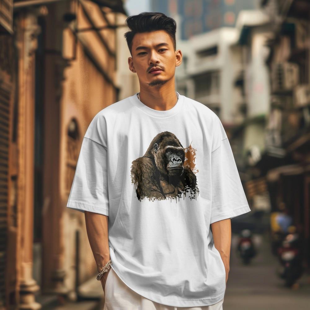 Watercolor Gorilla Art , Ape Animal Unisex Tee, Casual Wear, Wildlife T-Shirt