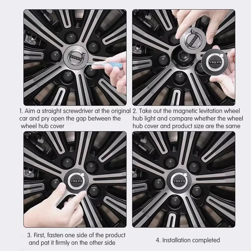 Per Volvo Luci Mozzo Tappi Ruota Auto Copertura Centrale Ruota Tappo Illuminante Illuminazione Galleggiante LED Auto Per Volvo XC40 XC60 XC90 S60 V