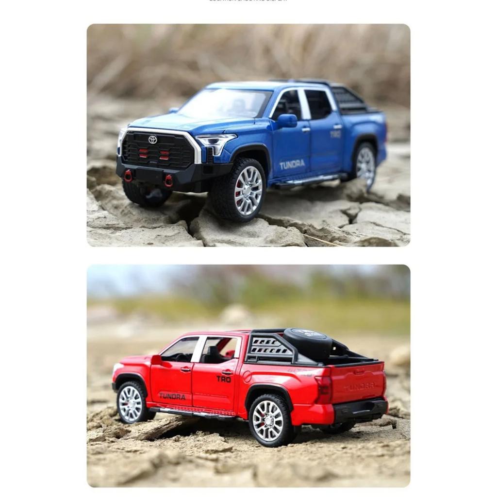 1/32 Toyota Tundra Liga Modelo de Carro Pickup Diecast & Brinquedo Metal Veículos Off-Road Modelo de Carro Simulação Som e Luz Brinquedo Infantil Presente