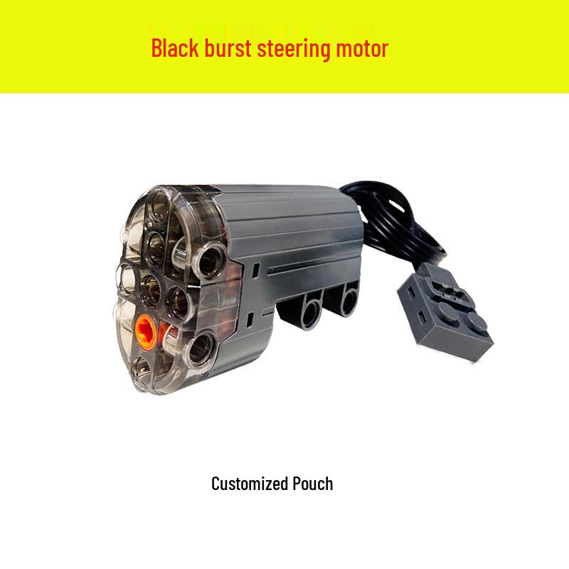 Remote Control High-Speed Motor & Battery Box for Lego Bricks with Black, Red, and Light Modifications