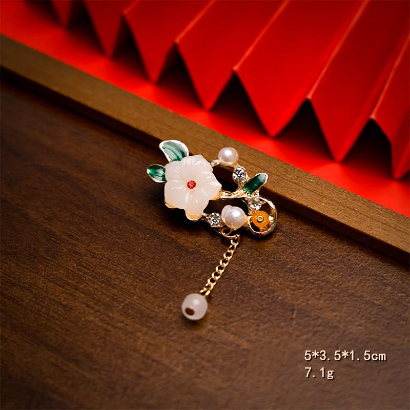 New Style Ancient Style Cheongsam Brooch Break Pressure Temperament Safe Buckle Pin Hanfu Bamboo Tassel Accessories