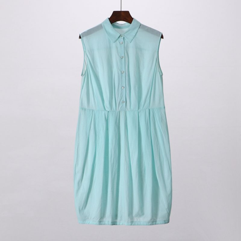 

Special Offer [Rui] Fashion Fashion Fashion Group Women s New Arrival Summer Stretch Thin Lapel Sleeveless Dress 0x028 Light blue L/165/88A has Macular