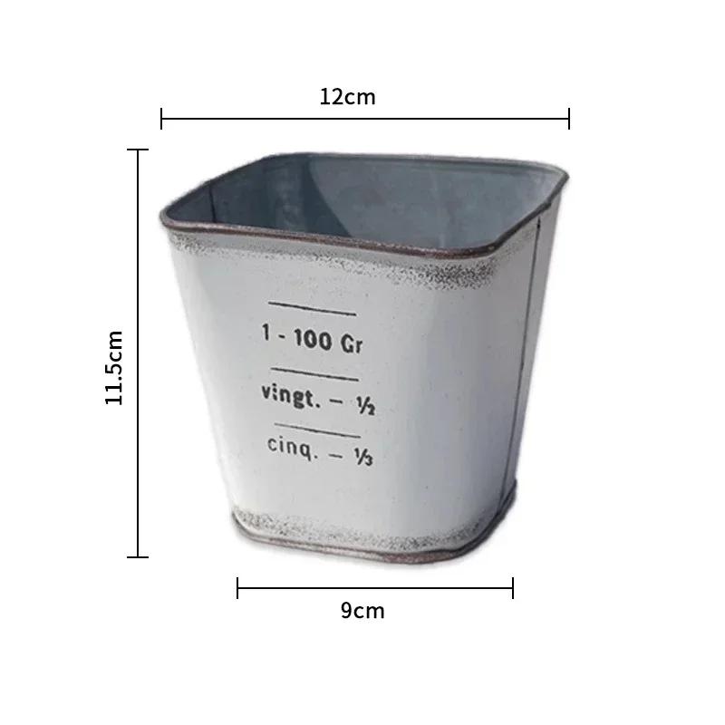 Квадратная Кованая Ваза Ретро Состаренная Железная Лист Цветочный Ящик Мини Размер Горшок для Растений Цветов Домашний Декор Сад Балкон Украсить белый