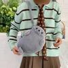 Cute Seal Shoulder Pouch Soft Adjustable Straps Cartoon Seal Handbag Lightweight PP Cotton Furry Animal Chest Bag Girls