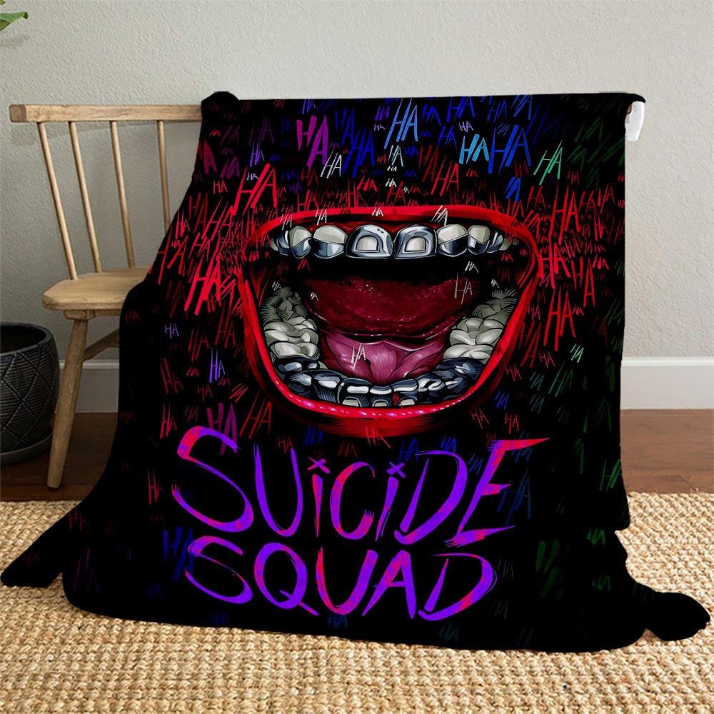 1PC Suicide Squad Outdoor Flannel Blanket Soft Plush Decor for Picnics, camping,Bedroom, Playroom, Office1192A