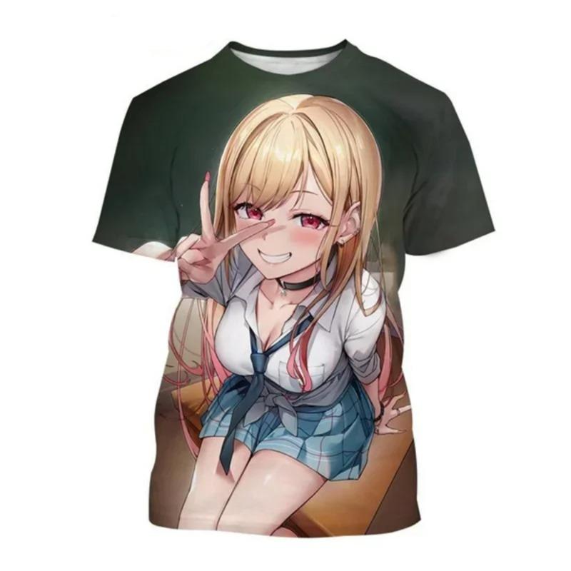 Trendy Men s 3D Personalized T-shirt Japanese Kitagawa Shinrikyo Girls  Printed 3D Pattern Breathable Summer Short Sleeve S