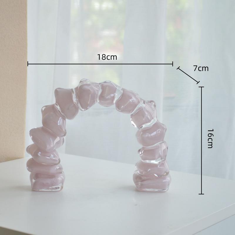 Arco de Vidro Geométrico Criativo Tubo Irregular Vidro Semicircular Artesanato Figuras Decorativas Acessórios de Decoração para Casa