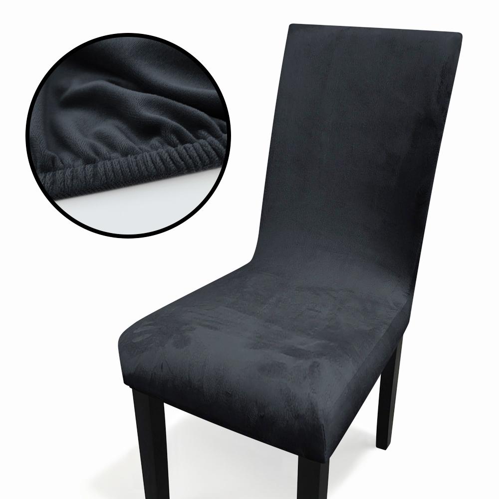 Velvet Home Dining Seat Protector Premium Velvet Chair Cover Thickened Solid Color Stretchable Full Coverage Chair Covers 2026