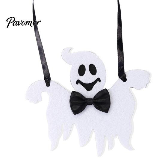 Spooky Lawn Statue Apparel Halloween Porch Goose Bib, Felt Decorative Bandana Ghost Spider Bat Soft Bib Skull Outdoor Yard Accessory for Garden