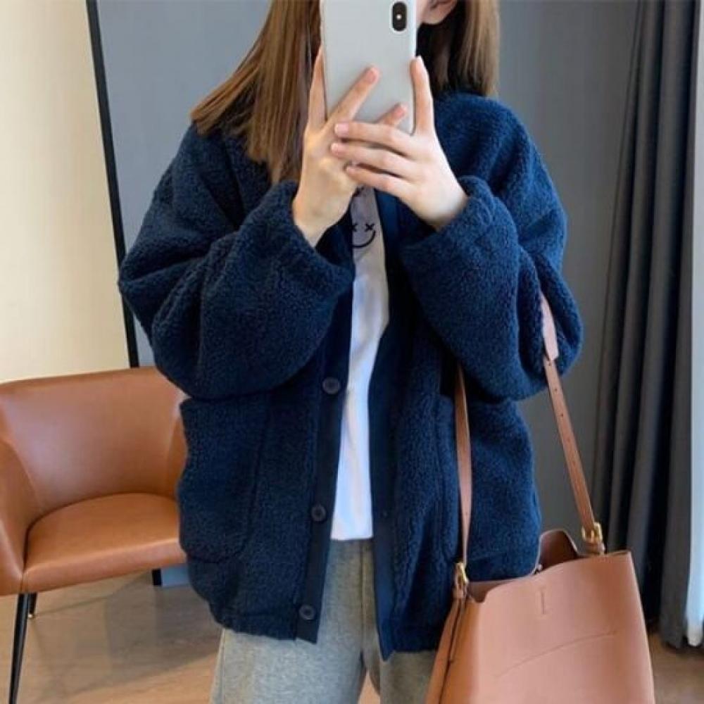 Navava Women Warm Fleece Long Sleeve Cardigan Nc308