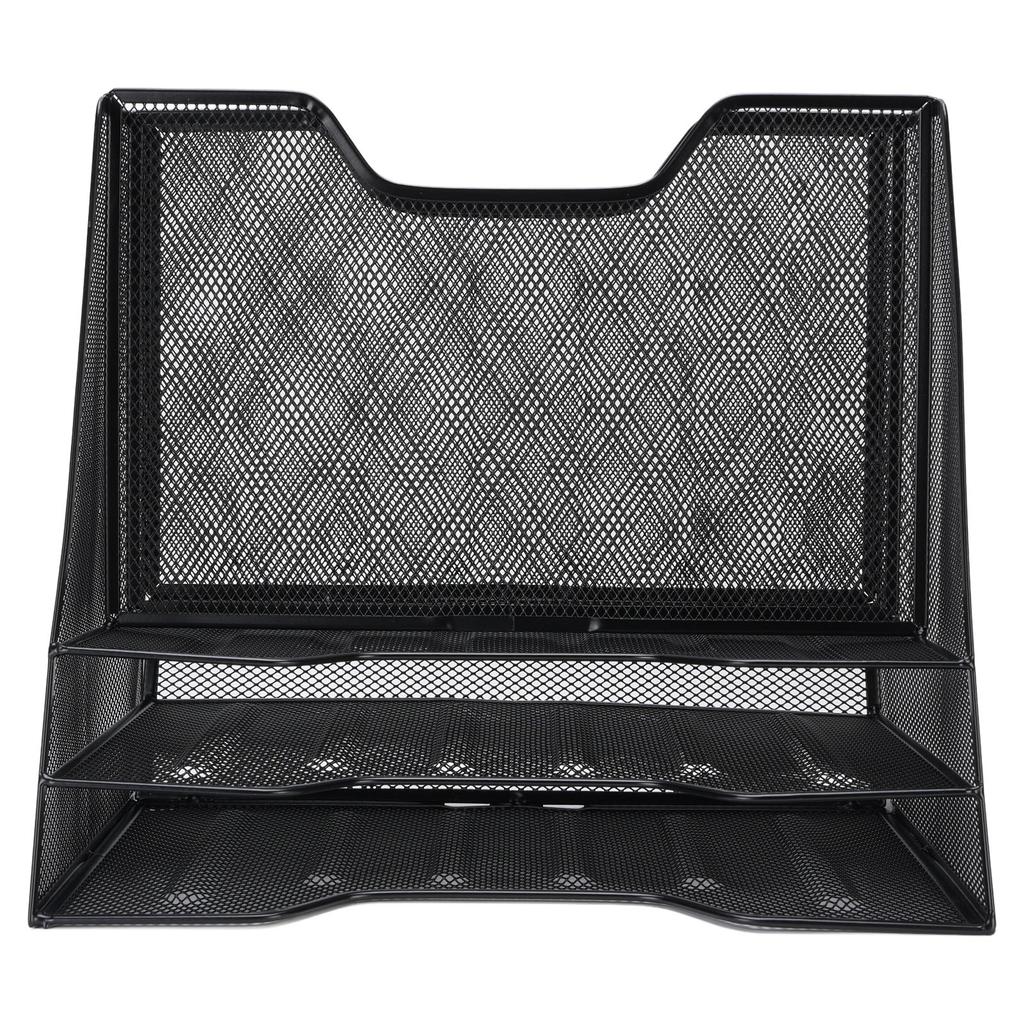 3 Tier Paper Tray Metal Mesh Desktop Organizer Sorter Letter File Document Storage Rack Office Supplies