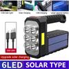 Torcia elettrica ricaricabile USB/solare a 8 LED Torcia tattica a batteria con faretto a lunga portata impermeabile multifunzione per esterni