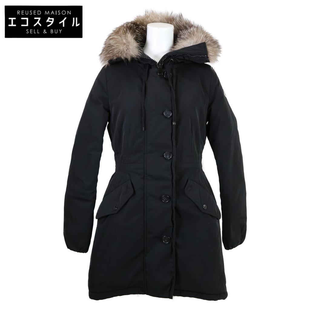 Moncler MONTICOLE Down Hoodie with Fur Coat 2 blackUsed