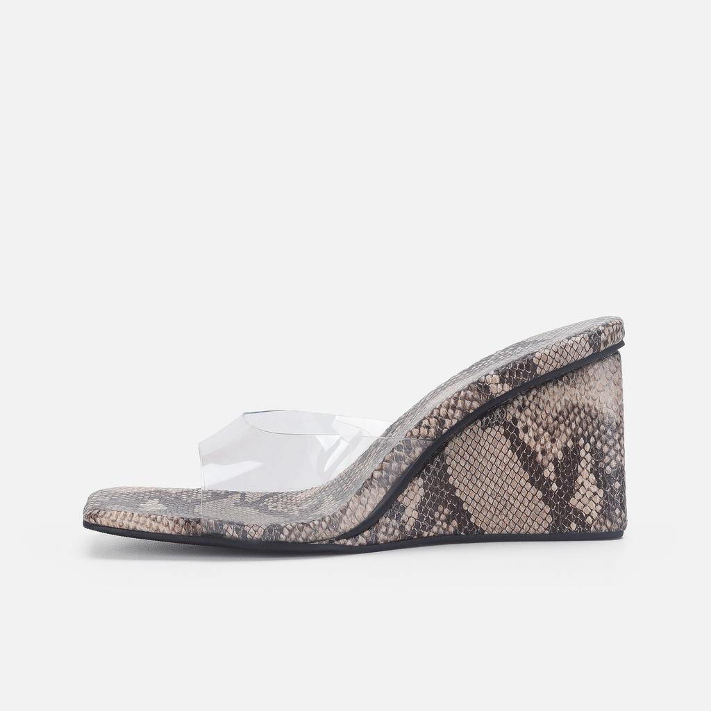 Summer Women Pumps Sandals serpentine PVC Jelly Slippers Open Toe High Heels Women Transparent Slippers Shoes Heel Clear Sandals
