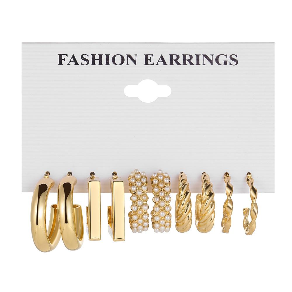IF ME Fashion Resin   Earrings Set Checkerboard Heart Crystal Butterfly  Earring Women Jewelry Accessories