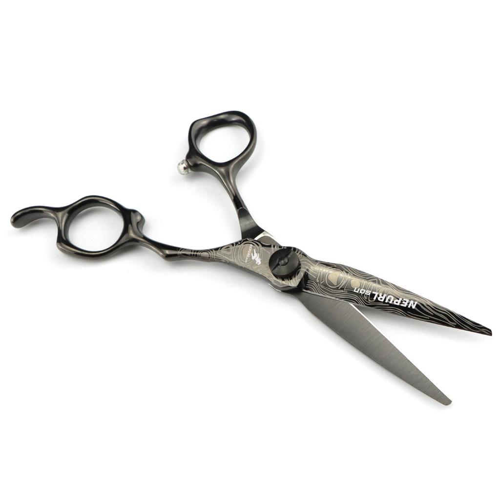 6.0-inch Black Napson Damascus Steel Hairdressing Thinning Scissors