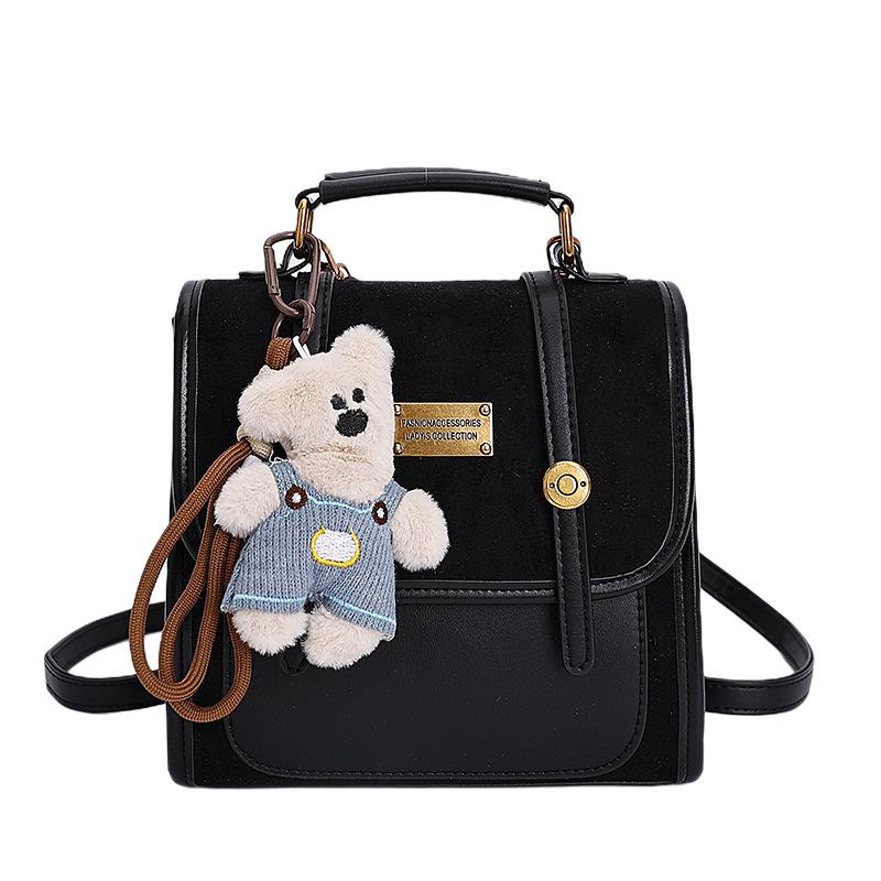 

Premium casual backpack women s 2025 new multi-functional shoulder messenger bag fashionable lazy wind small backpack [Send pendant]