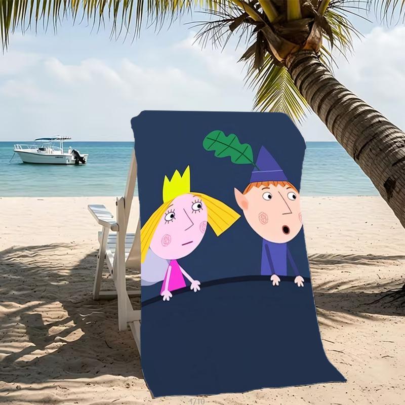 Serviette de plage motif Le Petit Royaume de Ben et Holly - douce, absorbante, lavable en machine Légère et moderne, pour la natation, Essentiels de voyage