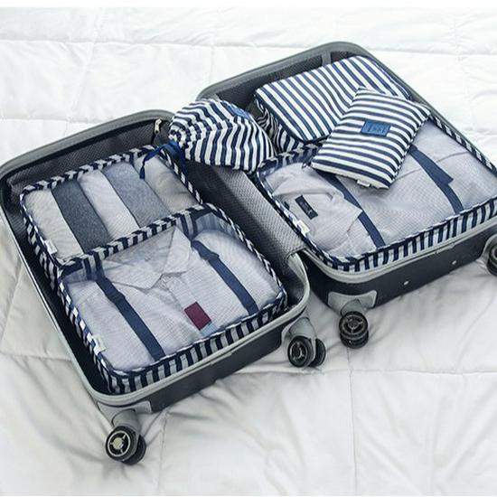 Premium Business Travel Organizer: Six-Piece Luggage and Clothing Storage Set