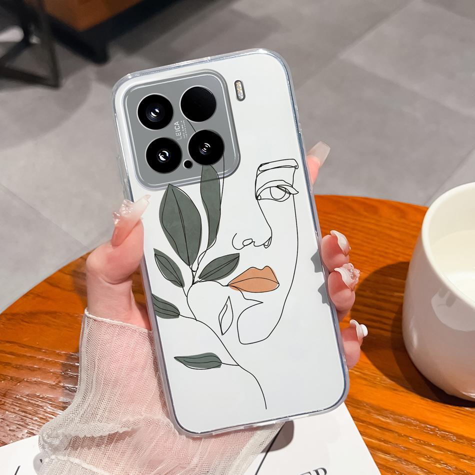 Leisure Flower Case For Xiaomi 15 Pro Clear Phone Bags Colourful Soft Back Cover For Xiaomi15 15Pro Silicone Anti Drop Housing