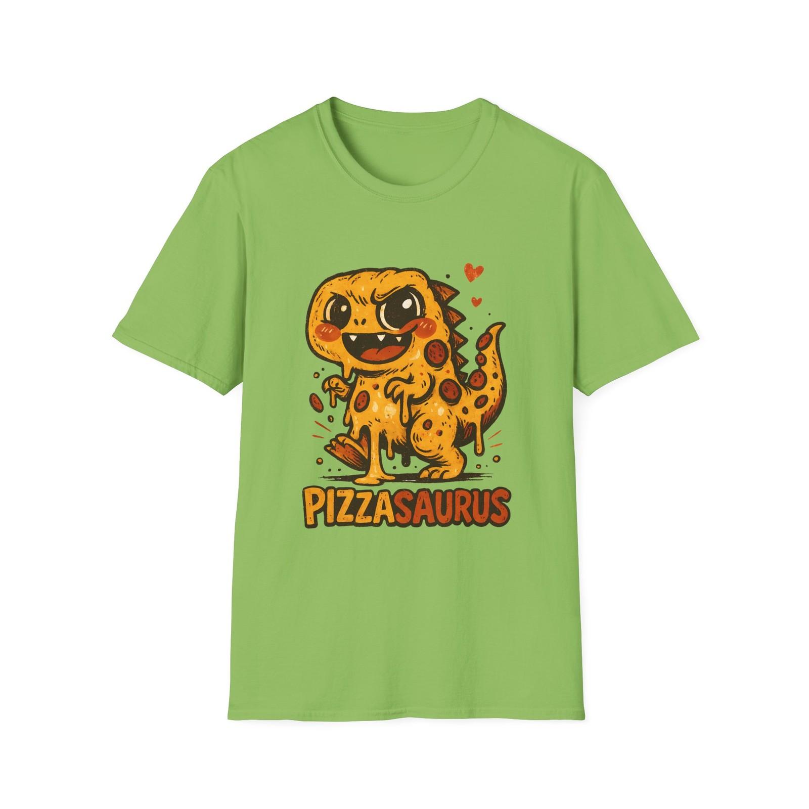 Unisex Softstyle T-Shirt Mens Womens Tees Top Pizza T-Rex Dinosaur Cheese Pepperoni Funny Kawaii S