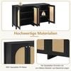 Sideboard with 4 Rattan Doors, Modern Buffet Cabinet Multipurpose Cabinet with Ample Storage Space, Adjustable Shelf, Side Cabinet for Living Room/dining Room