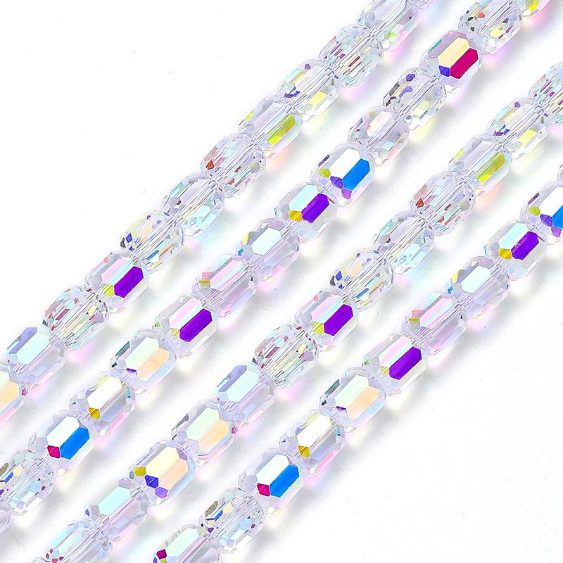 8mm Glass Column Beads Crystal Barrel Faceted Loose Spacer Craft Beads for Bracelet Necklace Earring Wind Chime Jewelry Making
