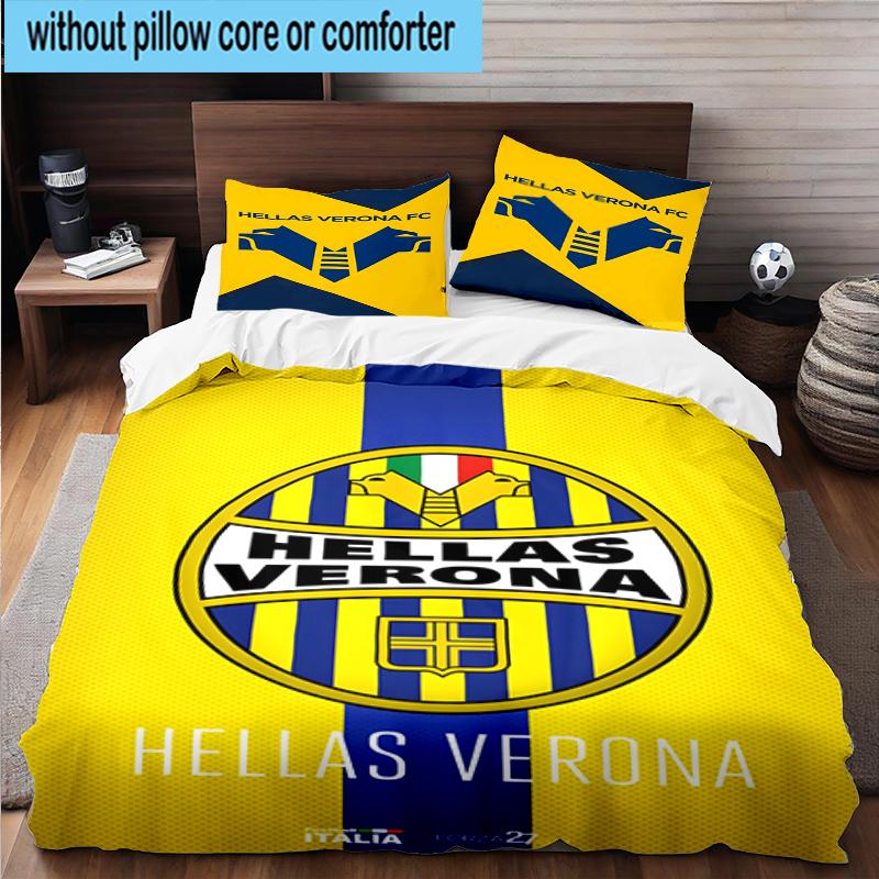 3PCS Hellas-Verona Crest Bedding Set,Including 1pc Duvet Cover And 2pcs Pillowcases Perfect for Bedroom, Dormitory, Fan Christmas Gift