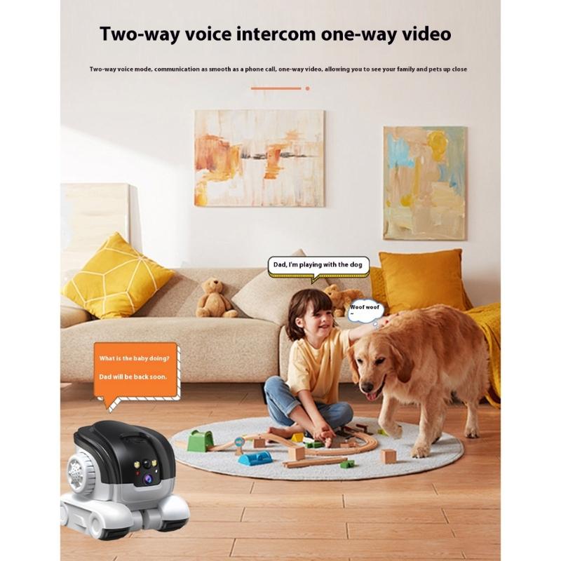 Automatic Follow Pet Monitoring Car 1080P Robot Camera on Wheel for Fully Home Coverage with Clear Night Viewing