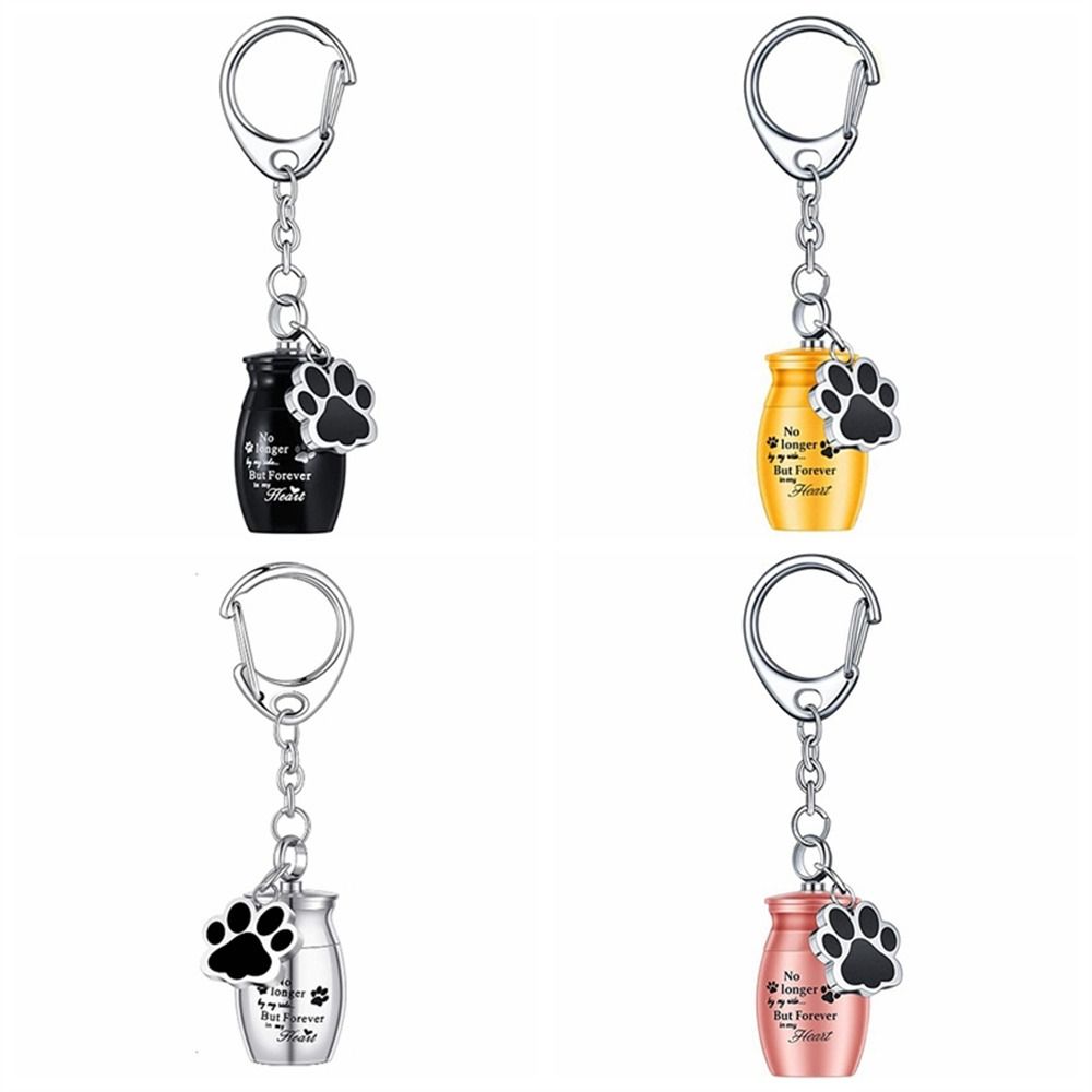 Dog Cat Ashes Pet Urns Keychain Paw Print Pet Urns Keyring Dog Ashes Keepsake Cremation Jewelry