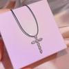 Fashion Full Zircon Cross Cross Pendant Necklace Female Party Birthday Jewelry Gift Christian Cross Zircon Pendant Necklace Fine Women's Jewelry