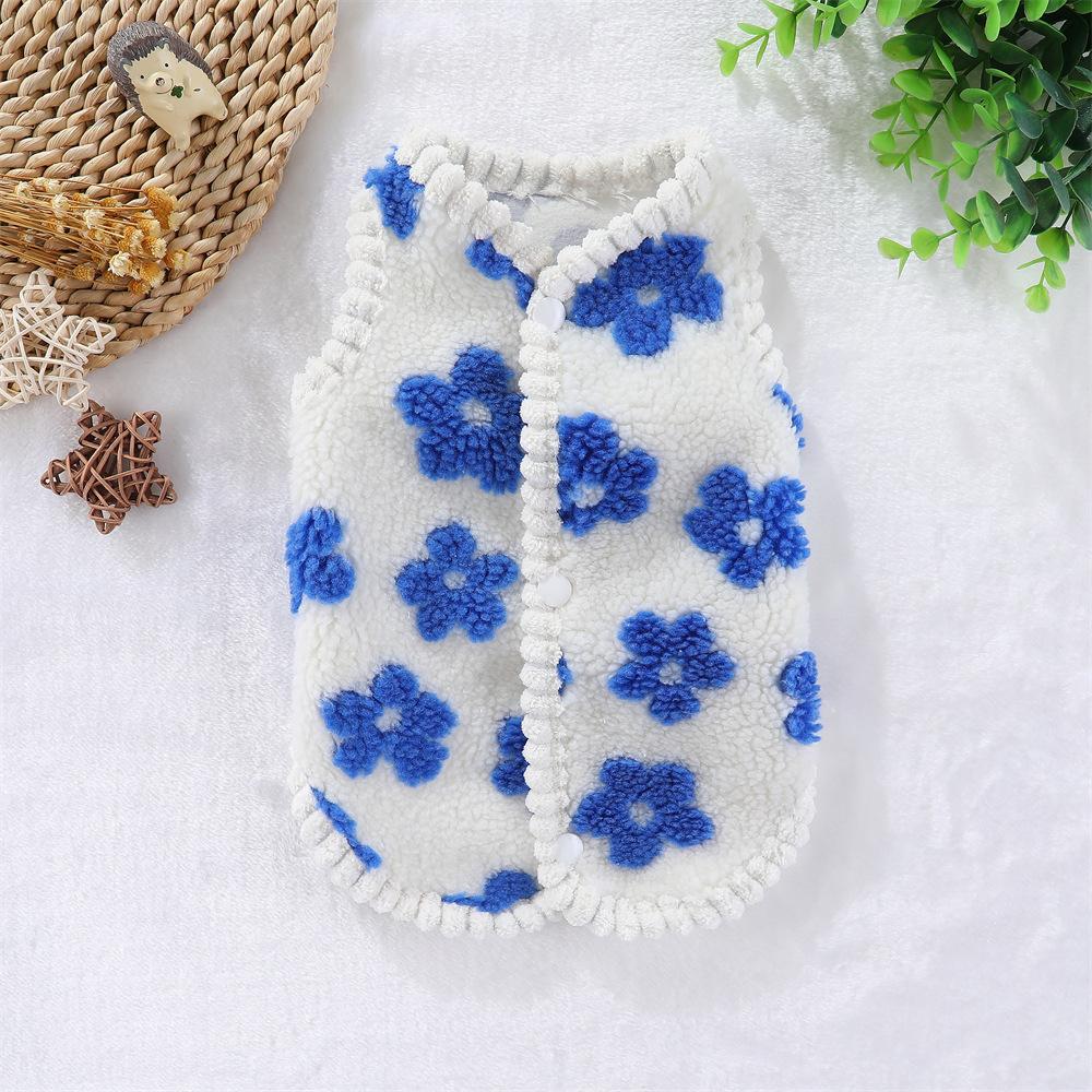 Kamizelka z wełny jagnięcej Jesień i Zima Pogrubiona Ciepła Ubranka dla Psa Psa Kota Sweterek Średnie i Małe Psy Francuski Buldog Gwiazda