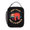 Not Fast Not Furious Sloth Lunch Bag Reusable Portable Cooler Thermal Lunch Box Oxford Bento Tote Bag for Work Travel Picnic